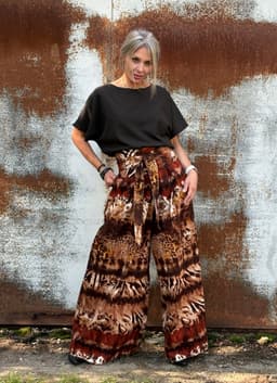 Palazzo Pants — Safari with Sash
