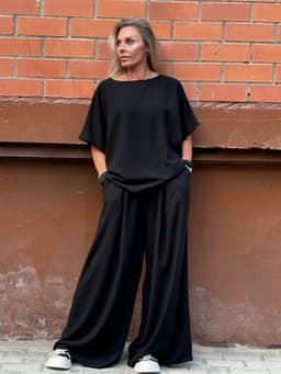 Set: Skort & Blouse — Black