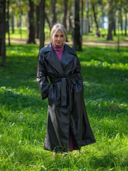 Trench Coat with Belt — Cranberry