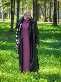 Trench Coat with Belt — Cranberry