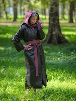 Trench Coat with Belt — Cranberry