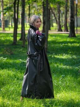 Trench Coat with Belt — Cranberry