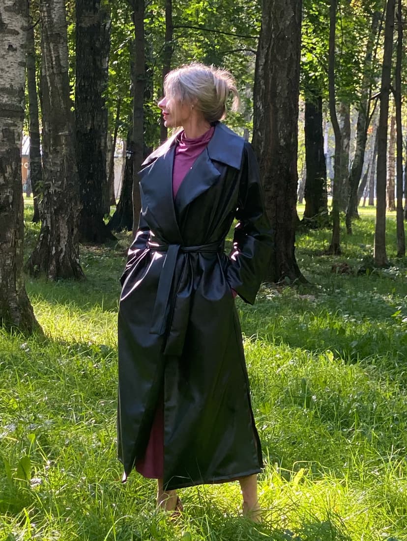 Trench Coat with Belt — Cranberry