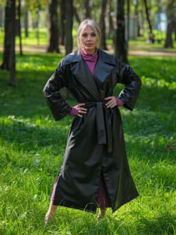 Trench Coat with Belt — Cranberry