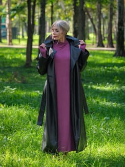 Trench Coat with Belt — Cranberry