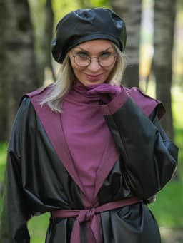 Beret — Cranberry, Eco-Leather