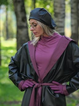 Beret — Cranberry, Eco-Leather