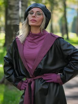 Beret — Cranberry, Eco-Leather