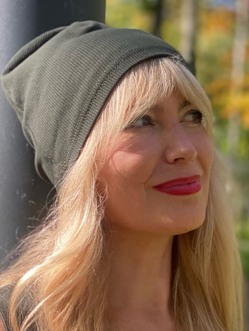 Hat — Ribbed Jersey, Moss Green