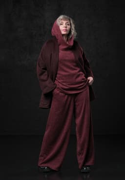 Kimono Coat with Belt — Marsala