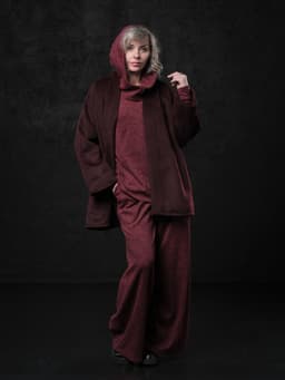 Kimono Coat with Belt — Marsala