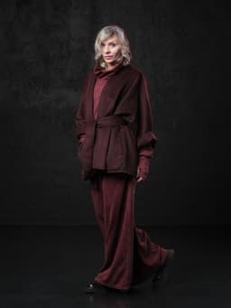 Kimono Coat with Belt — Marsala