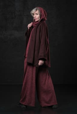 Kimono Coat with Belt — Marsala
