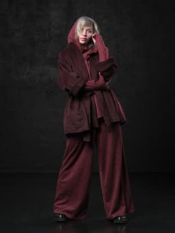 Kimono Coat with Belt — Marsala