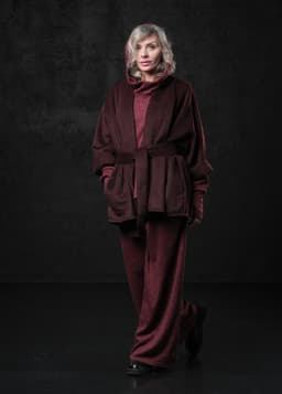 Kimono Coat with Belt — Marsala