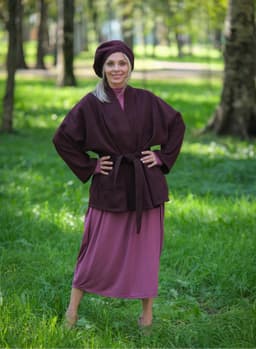 Kimono Coat with Belt — Marsala