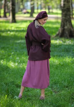 Kimono Coat with Belt — Marsala