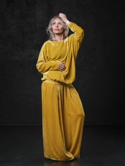 Set: Palazzo Pants & Reversible Longsleeve — Velvet & Silk