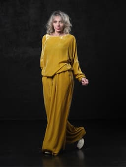 Set: Palazzo Pants & Reversible Longsleeve — Velvet & Silk