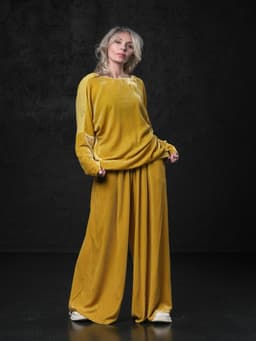 Set: Palazzo Pants & Reversible Longsleeve — Velvet & Silk