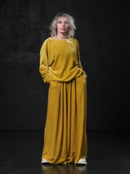 Set: Palazzo Pants & Reversible Longsleeve — Velvet & Silk