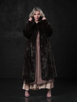 Faux Fur Coat — Chocolate, Classic