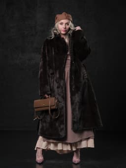 Faux Fur Coat — Chocolate, Classic
