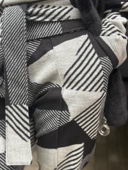 Creased Pants, Longsleeve & Sash Set — Black & White
