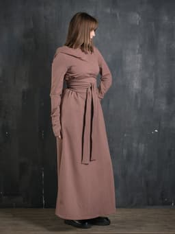 Assassin Dress — 2-Thread Fleece, Cocoa