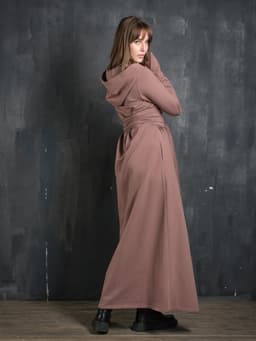 Assassin Dress — 2-Thread Fleece, Cocoa
