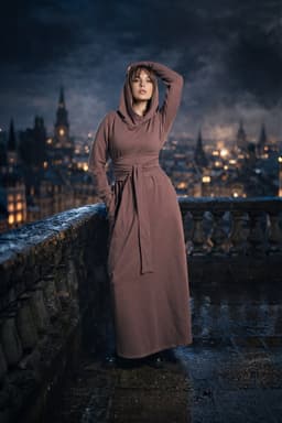 Assassin Dress — 2-Thread Fleece, Cocoa