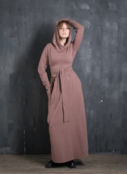 Assassin Dress — 2-Thread Fleece, Cocoa