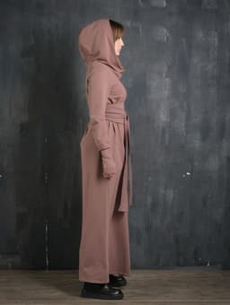 Assassin Dress — 2-Thread Fleece, Cocoa