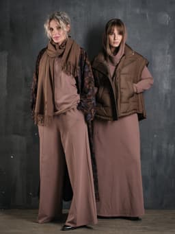 Creased Palazzo Pants — Cocoa, with Sash