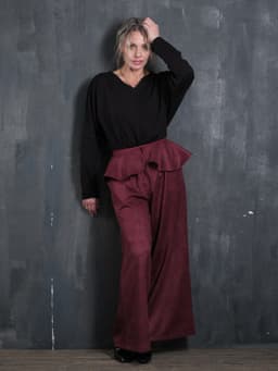 Peplum Waist Collar — Burgundy