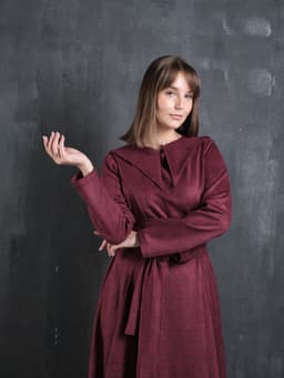 Dress with Sash — Burgundy Plaid