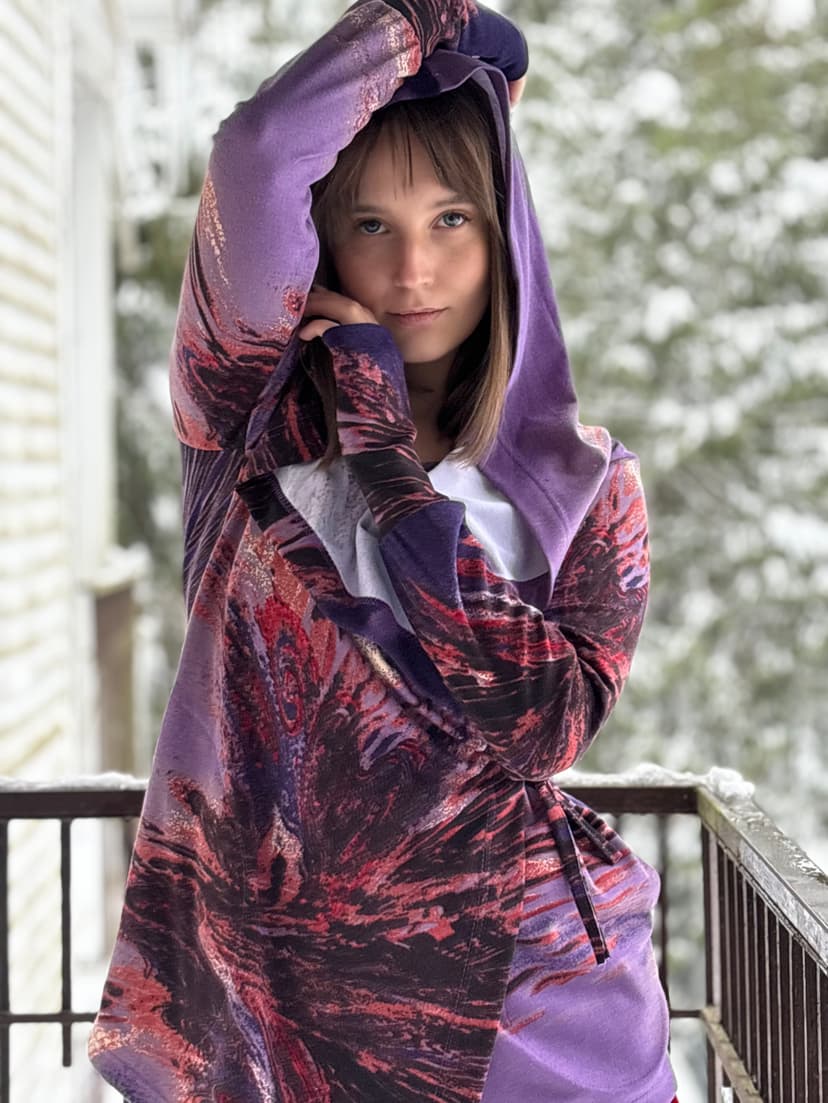 Robe & Tank Top Set — Purple Watercolor