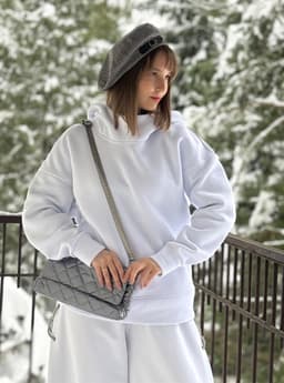 Hoodie — White, Unisex, Brushed