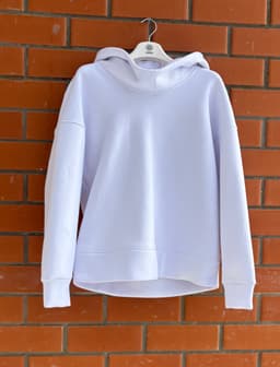 Hoodie — White, Unisex, Brushed