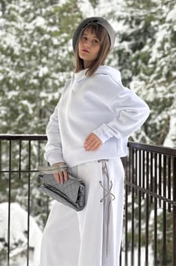 Hoodie — White, Unisex, Brushed