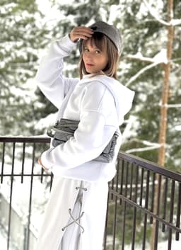 Hoodie — White, Unisex, Brushed