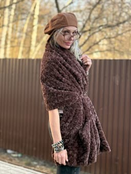 Vest/Cape with Pockets and Belt — Chocolate
