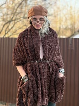 Vest/Cape with Pockets and Belt — Chocolate