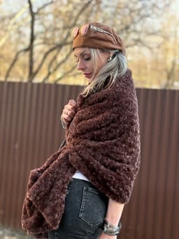 Vest/Cape with Pockets and Belt — Chocolate