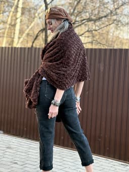 Vest/Cape with Pockets and Belt — Chocolate