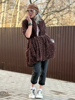 Vest/Cape with Pockets and Belt — Chocolate