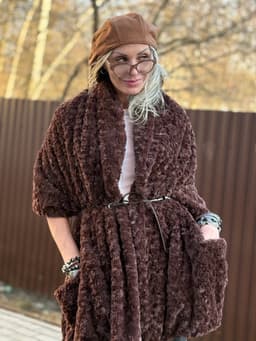 Vest/Cape with Pockets and Belt — Chocolate