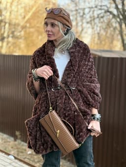 Vest/Cape with Pockets and Belt — Chocolate