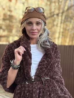 Vest/Cape with Pockets and Belt — Chocolate