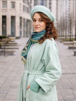 Unlined Kaftan Coat with Belt — Sage